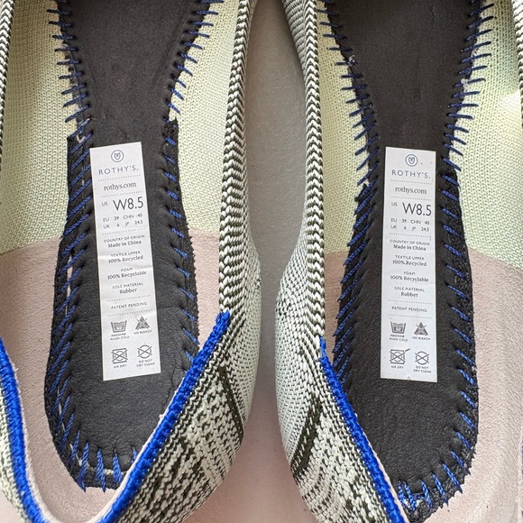 Rothys The Point Pistachio Python Green Snake Size 8.5 - Picture 9 of 9